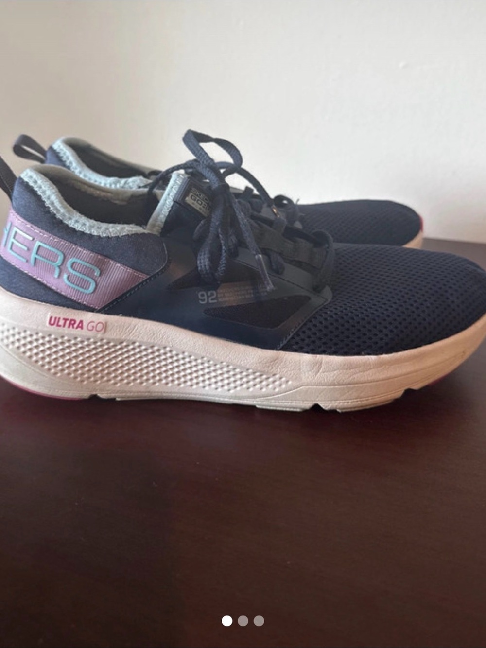 Skechers Black and Pink Ultra Go Women's Athletic Sneakers